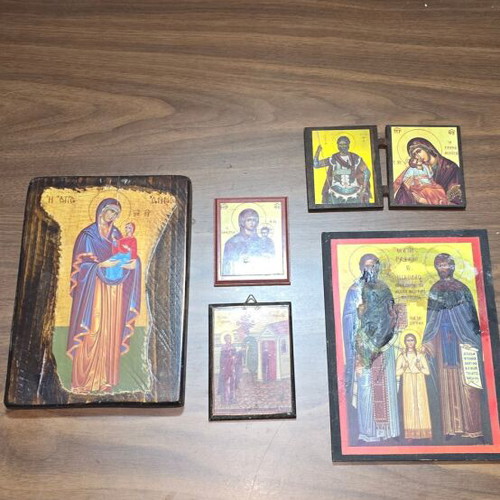 Set of religious icons used