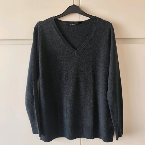 Esmara knitted women's sweater used, blue, V-neck, size S