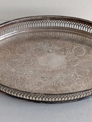 Vintage silver-plated tray used