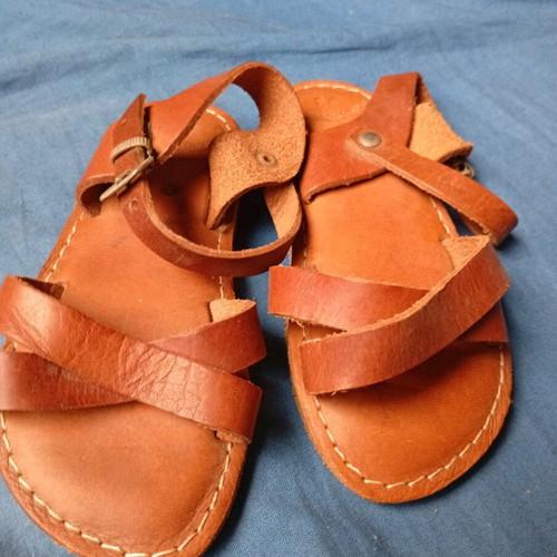 Leather sandals new no23 brown