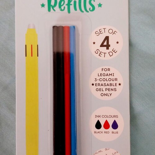 Legami refill new, set of 4 inks for tri-color Erasable Gel Pen