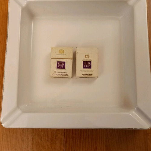 Silk Cut vintage collectible ashtray new 23x23 ceramic purple