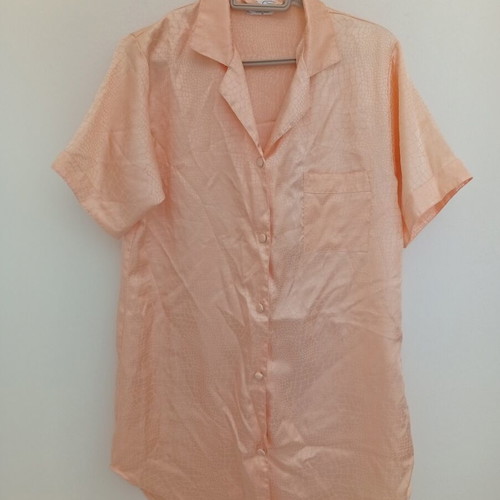 Satin women's nightshirt, orange, size M