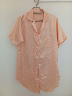 Satin women's nightshirt, orange, size M