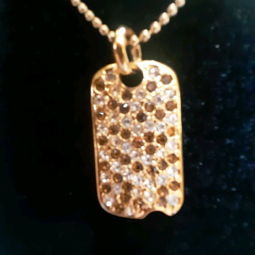 Identity necklace used with rhinestones