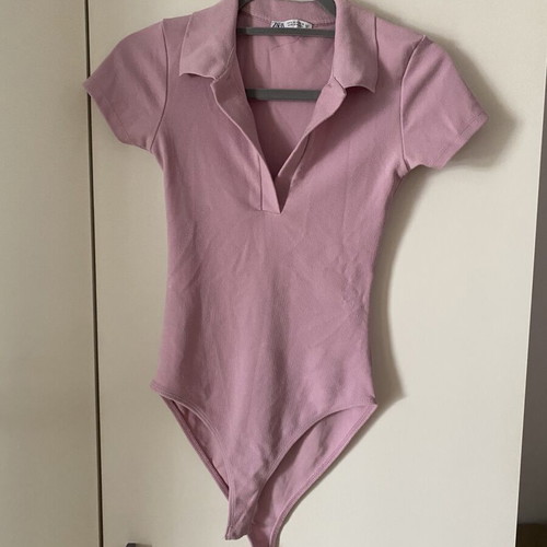Zara polo bodysuit, pink, size S