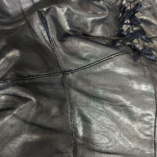On Line corset top with mesh fabric in anthracite metallic, like new