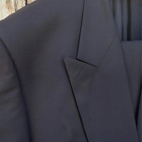 Carouzos double-breasted suit 100% virgin wool like new, blue