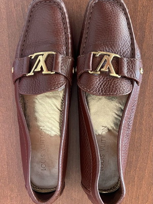 Louis Vuitton brown moccasins like new, size 39