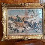 Ρωσική λιθογραφία μεταχειρισμένη του 1880 με χρυσή κορνίζα