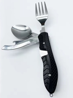 Πτυσσόμενο κουταλοπήρουνο καινούργιο με μαχαίρι και ανοιχτήρι