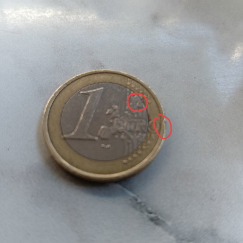 1€ France Coin used 2001 collectible with mint errors