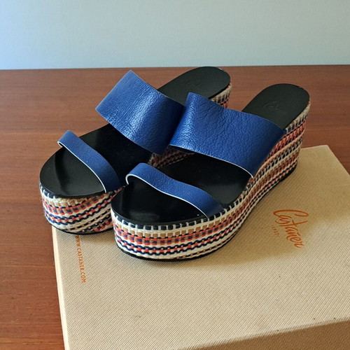 Castaner platform sandals size 37 like new, blue multicolor