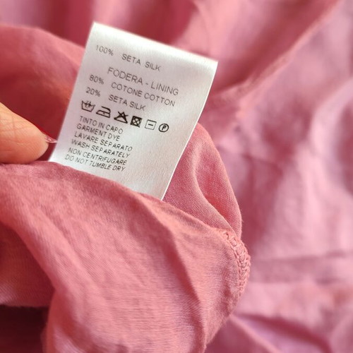 Manila Grace strapless silk dress pink like new, size S