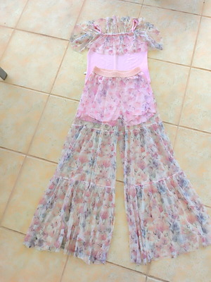 Mini Raxevsky floral frilly crop top and tulle pants new, No 12