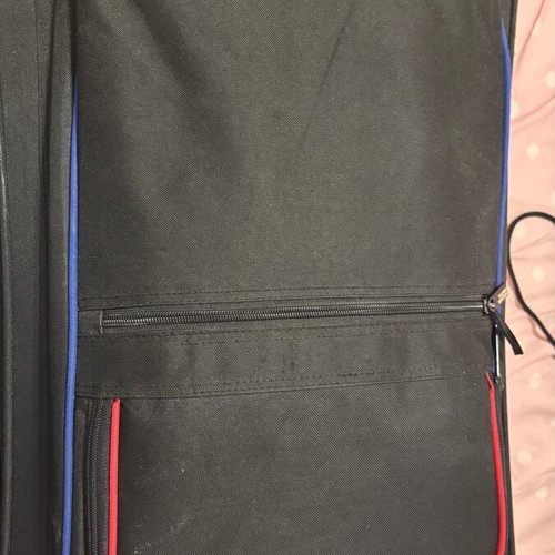 Benetton fabric black suitcase used with two wheels