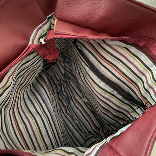 Shoulder bag large burgundy eco leather like new