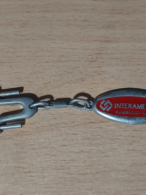 Interamerican Vintage Metal Keychain used, life insurance