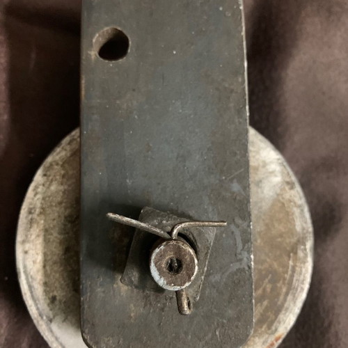 Nautical heavy-duty lifting pulley used, handmade construction