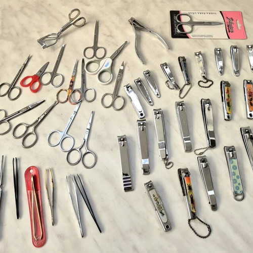 Manicure and Pedicure Tool Set used, complete package