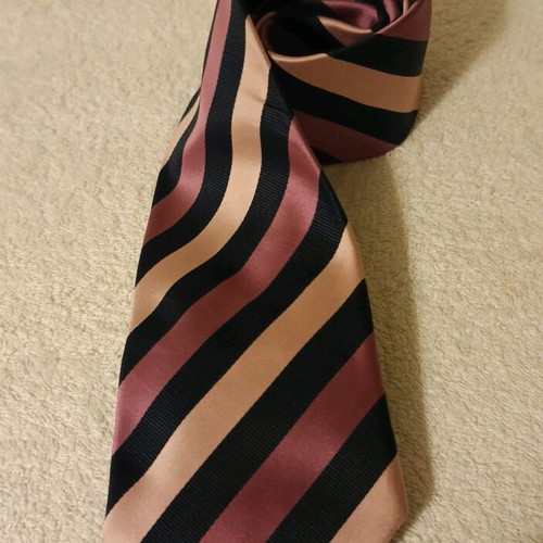 Marks & Spencer men's tie with blue and pink stripes, new