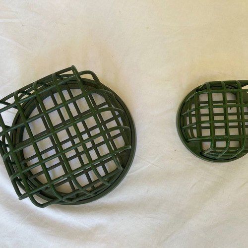 Set of 2 Flower Frog metal pieces like new for flower arrangements