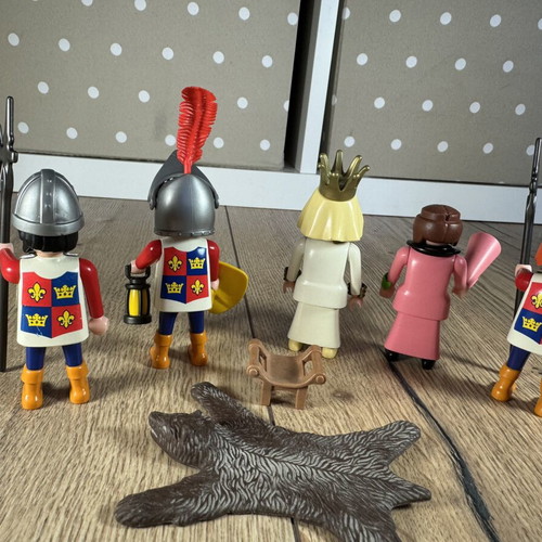 Vintage Playmobil Medieval Royal Court lot used, queen and knights