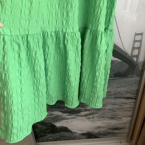 Zara green textured maxi dress size large new