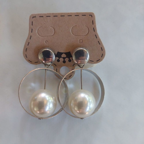 Silver earrings with pearls new, hypoallergenic