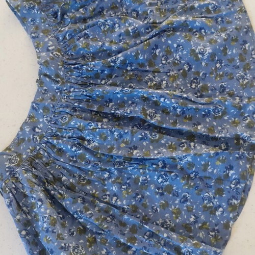 Mini skirt with floral print new, size M, blue and brown