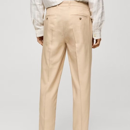 Mango cotton pants with pleats new, beige, size M L