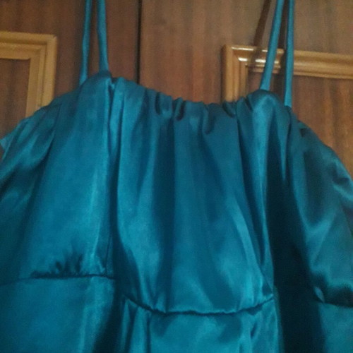 Box Now satin strapless dress cypress color like new