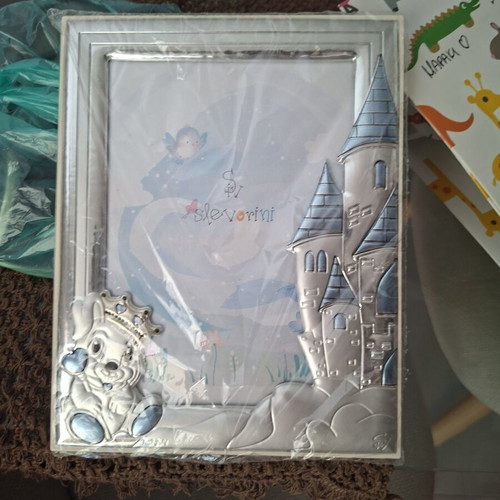 Silver children's photo frame for boy new