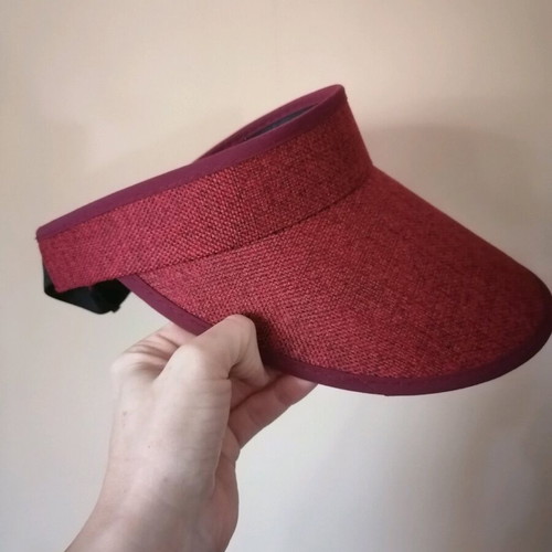 Tennis visor cap new, red, one size