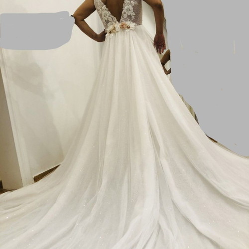Wedding dress handmade used, white, size S / 36 / 8
