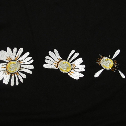 Holzweiler women's t-shirt size S black with embroidered flowers like new