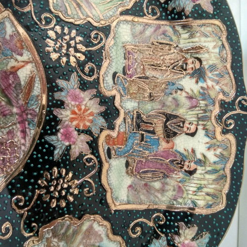 Satsuma decorative platter used
