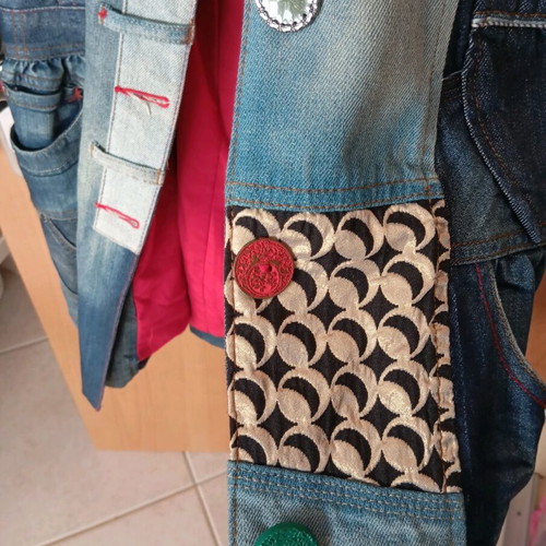 Desigual denim coat like new, multicolor, size M