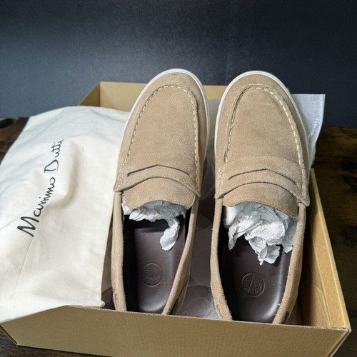 Massimo Dutti Suede Moccasins, men's size 44, sand