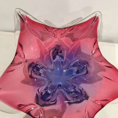 Vintage Czech art glass bowl by Josef Hospodka, 1960s