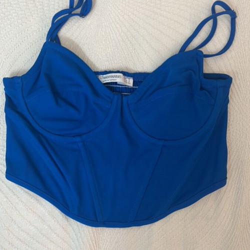 Stradivarius blue corset like new with adjustable straps size S