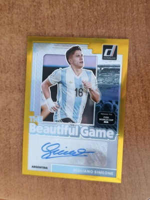 Giuliano Simeone Auto 5/5 Panini Prizm Road to World Cup 2025-26 Beautiful Game