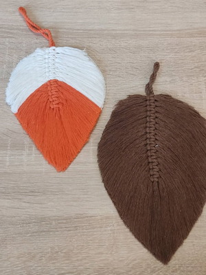 Macrame decorative leaves new, in 2 sizes