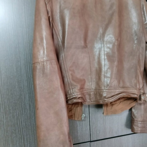 Bershka men's leather jacket used, brown, size M