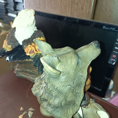 Indian Chief Busts set of 2 like new with detailed carvings