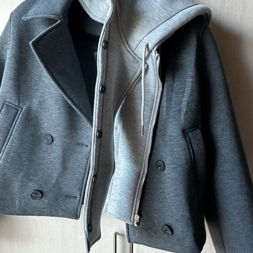 Zara jacket hoodie like new, grey with detachable hood