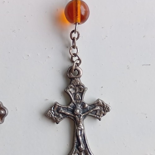 Christian Rosaries with Amethyst Stones used, set of two