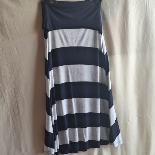 Gap Medium Striped Maxi Skirt 2-in-1 Dress like new, grey and blue