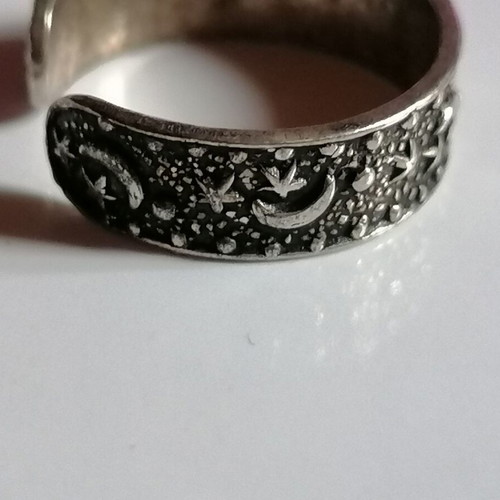 925 Silver Toe Ring with Moons and Stars new