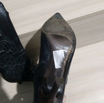 Roberto Cavalli boots with embroidered rose, black, used, size 39